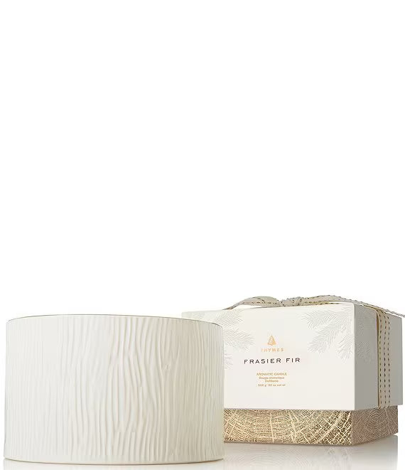 Frasier Fir Gilded Ceramic Poured Candle, 3-wick