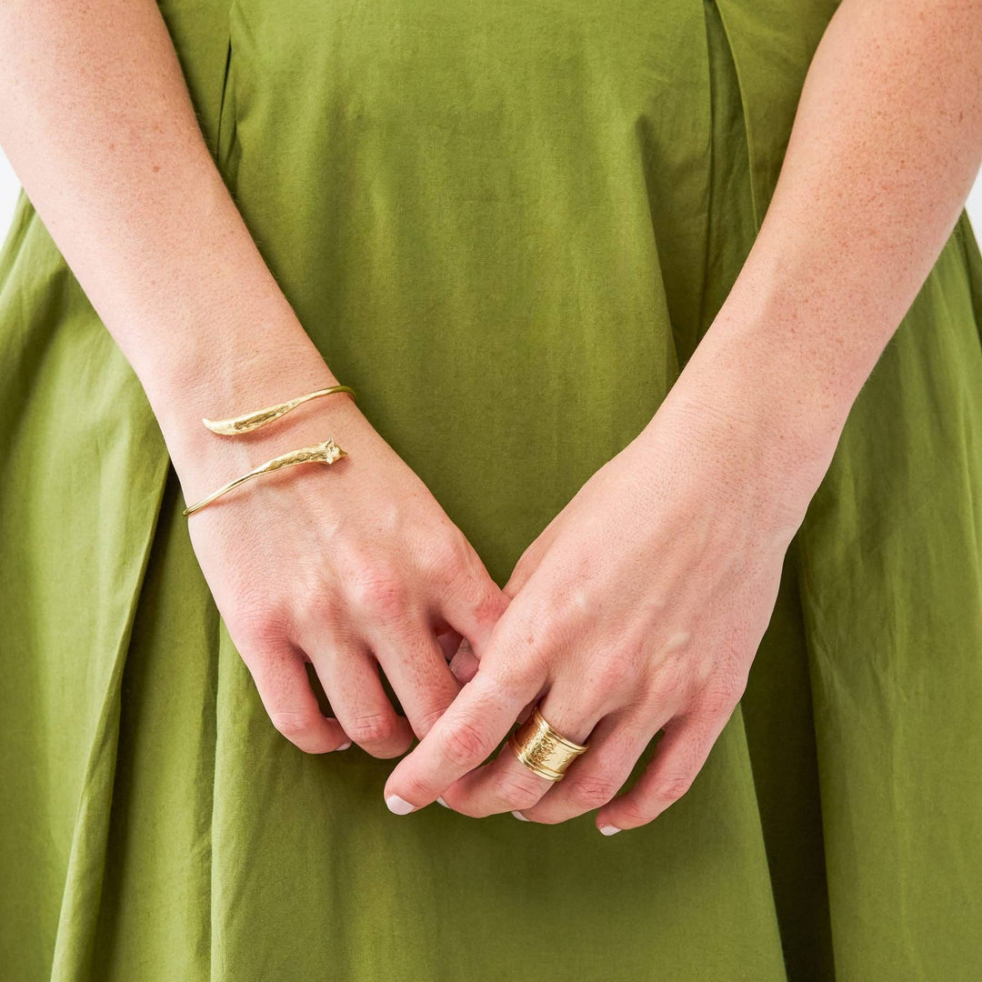 Jamie Wide Cigar Band Ring Brass