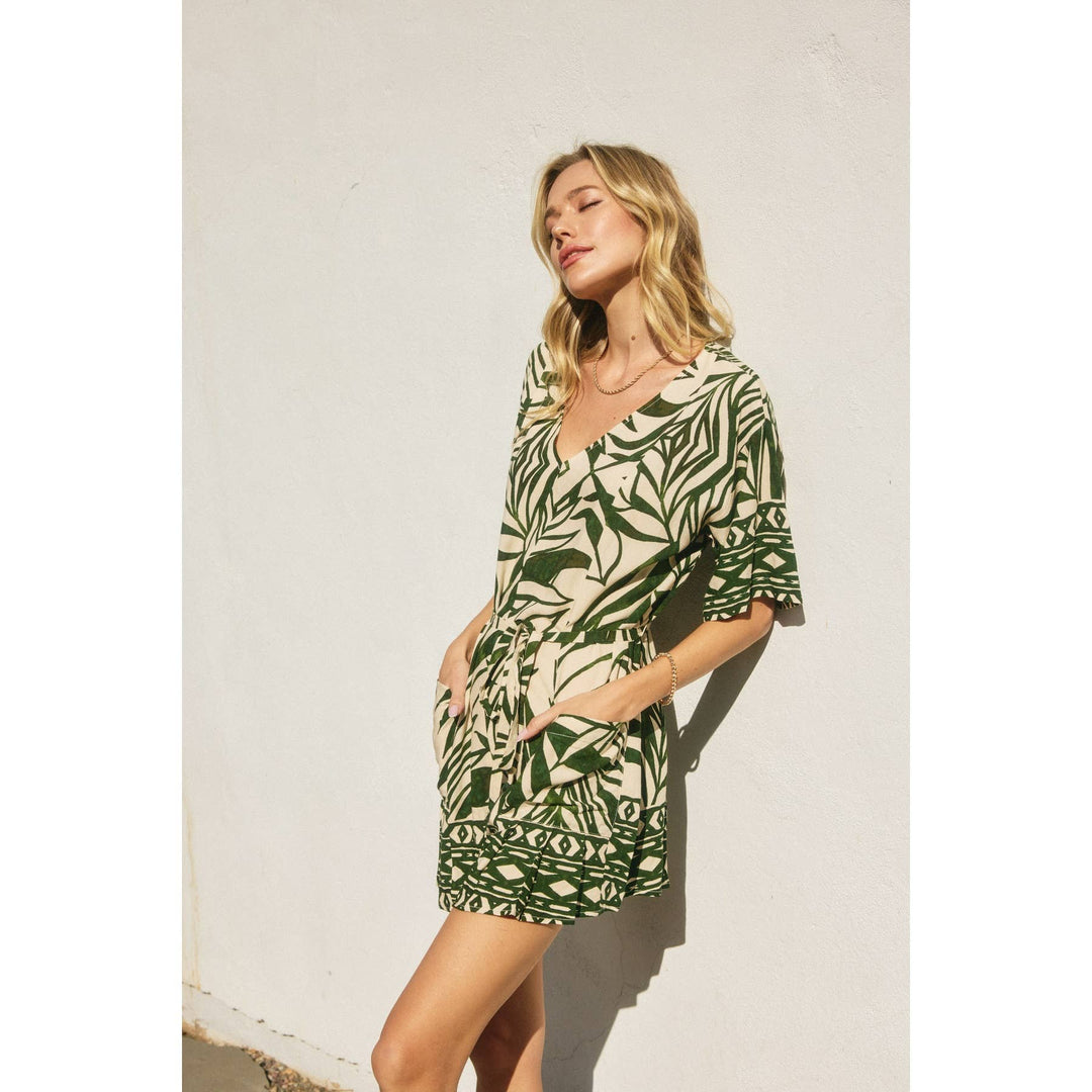 Take Me Away V Neck Relaxed Romper