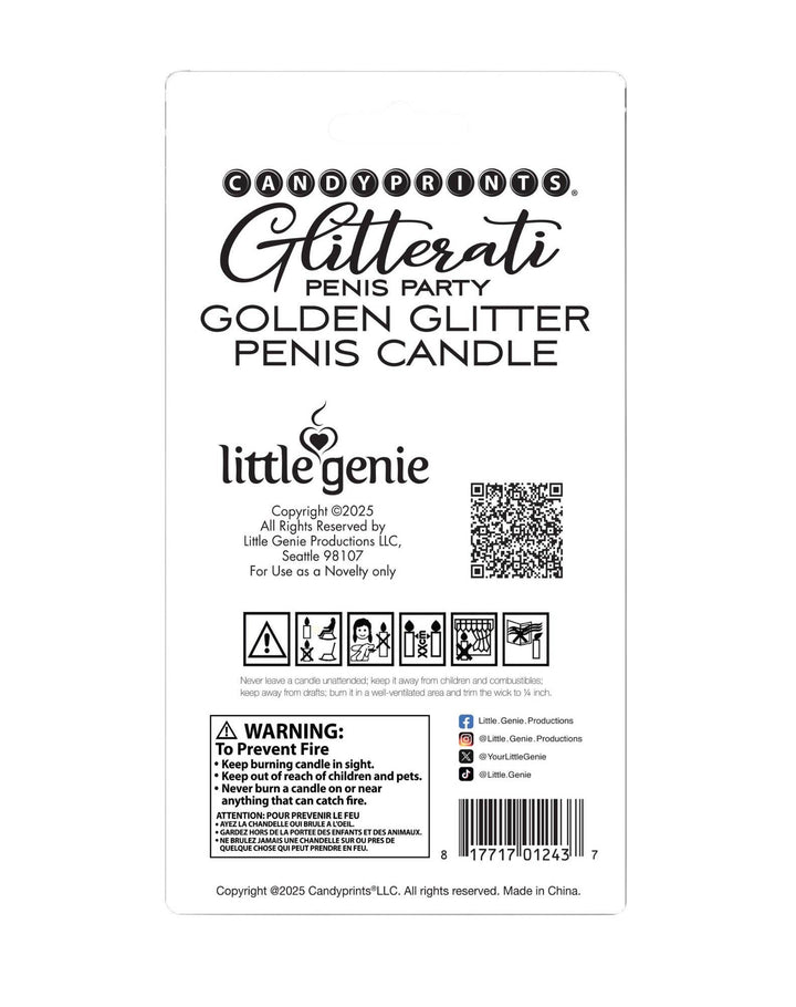 Glitterati Gold Glitter Penis Candle