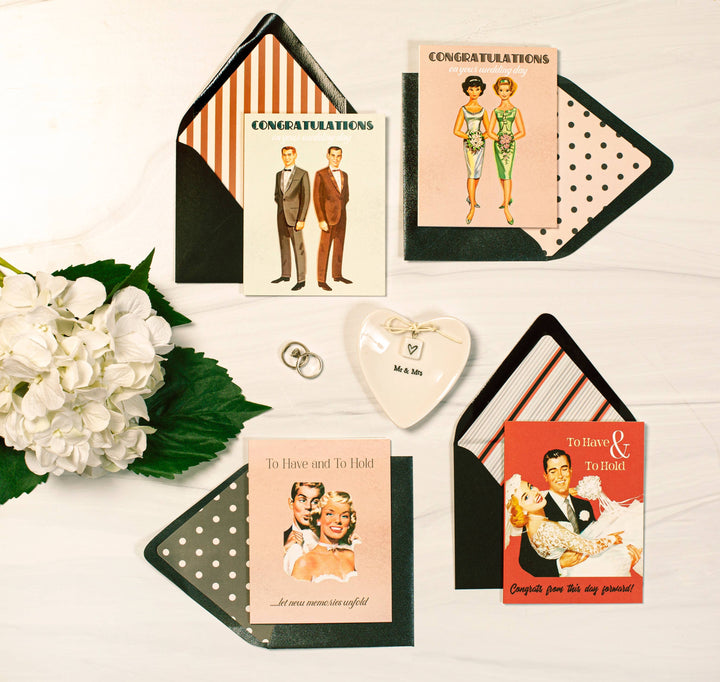 Vintage Wedding Couple To Have and To Hold Wedding Card