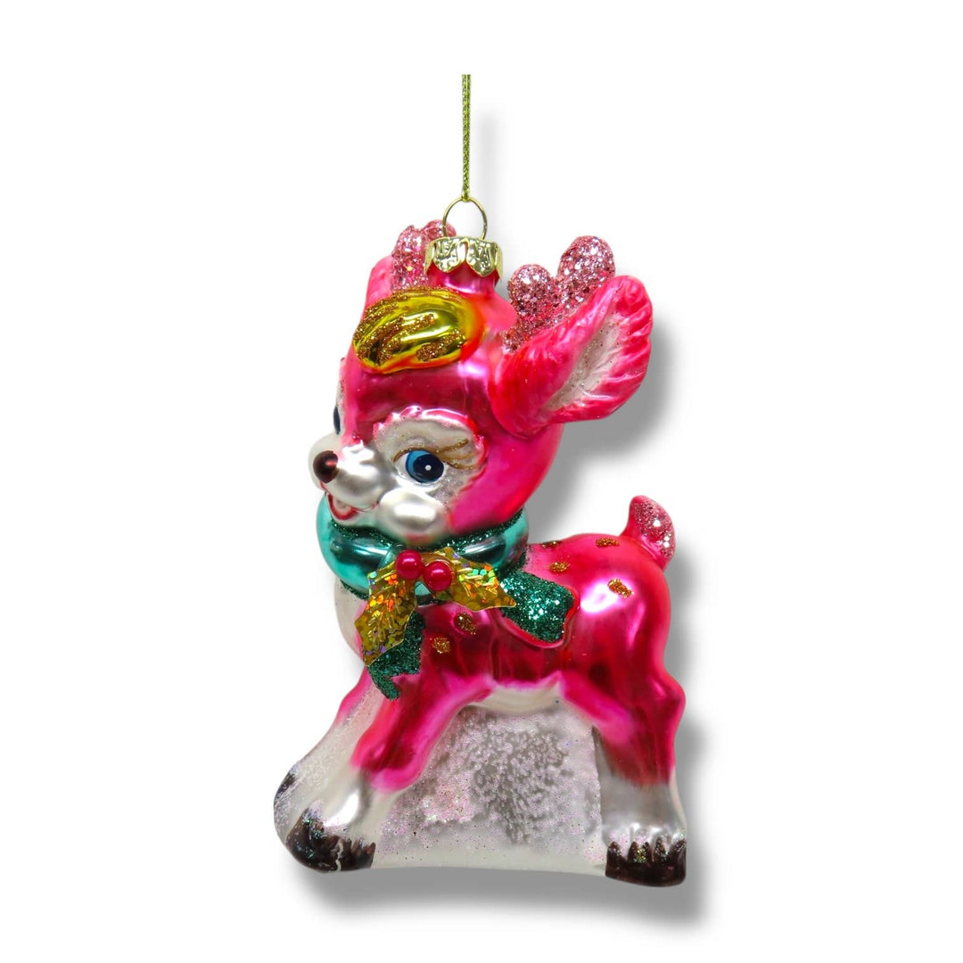 5in Retro Pink Deer Orn