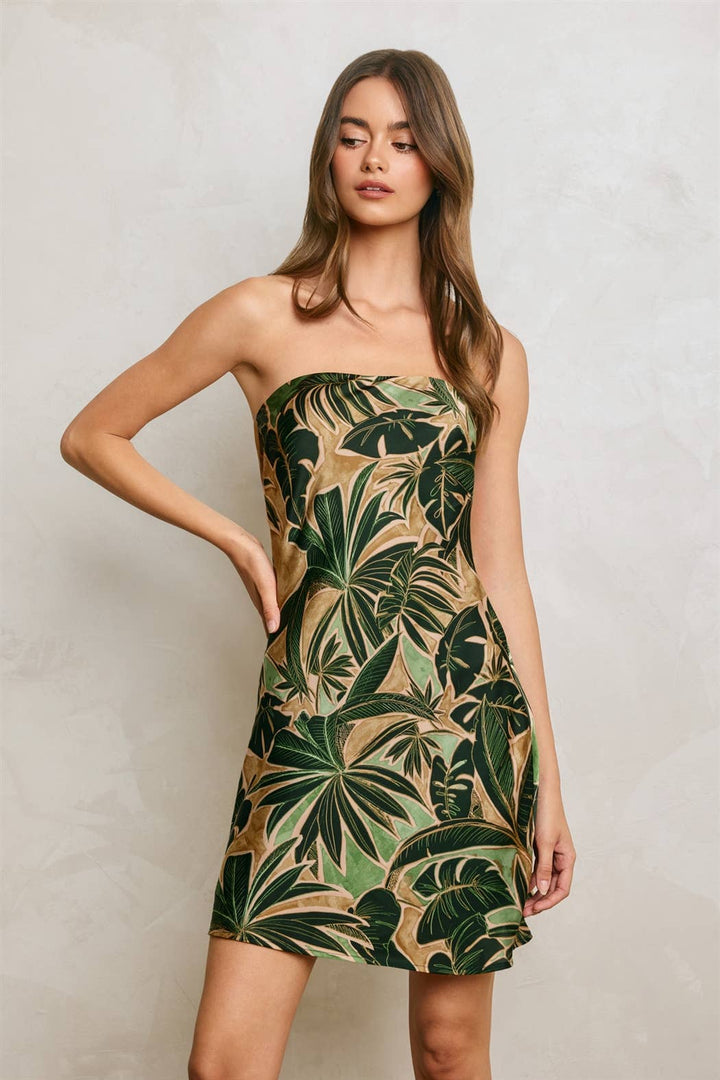 Phangan Island Strapless Back Detail Mini Dress