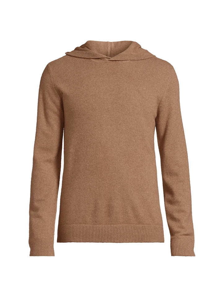 100% Cashmere Hooded Pullover Camel
