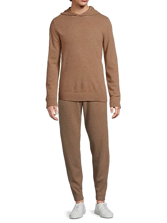 100% Cashmere Hooded Pullover Camel