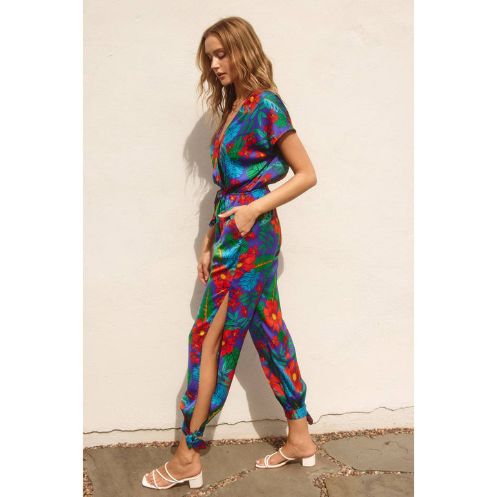Summer Night Dolman Sleeve Tie Ankle Jumpsuit