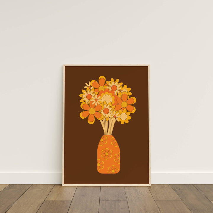 Orange Flowers Print