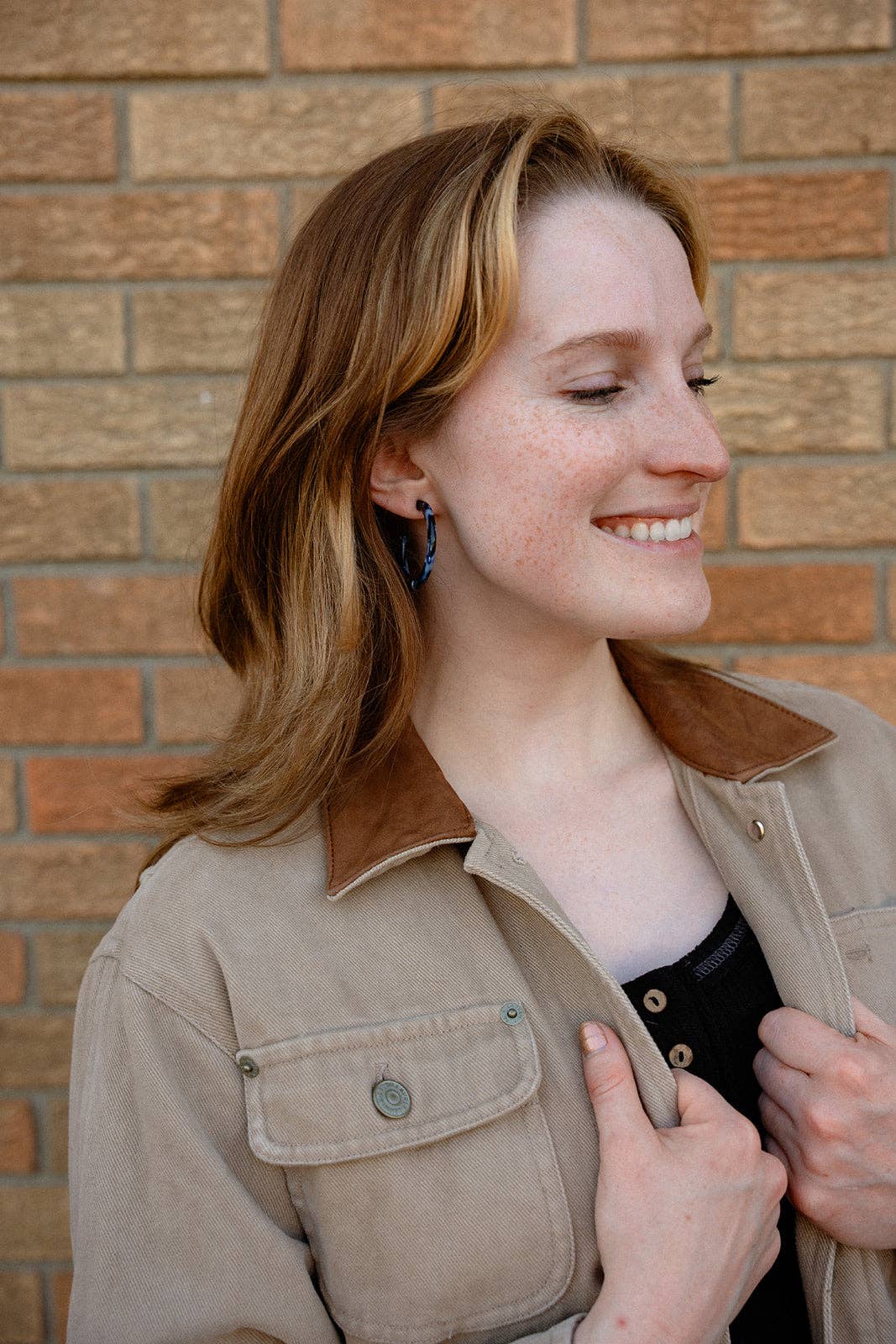 Camy Hoop Earrings - Midnight Marble
