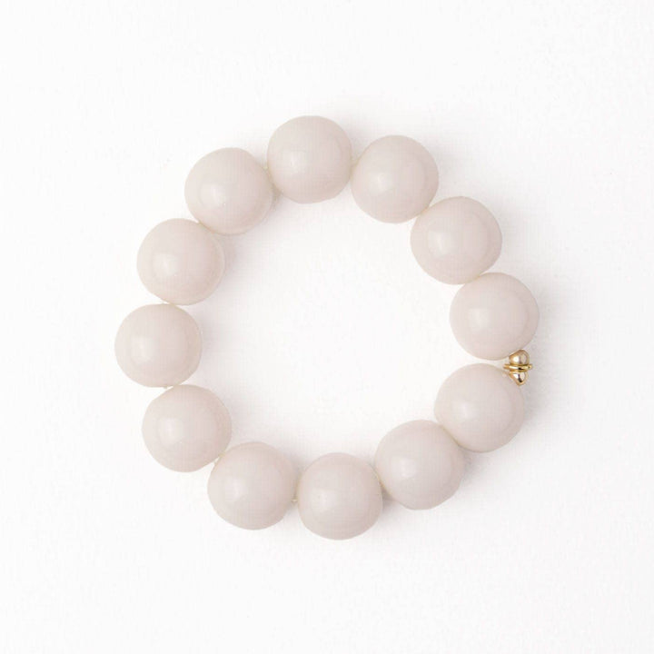 Cece Large Resin Bead Bracelet Milky White