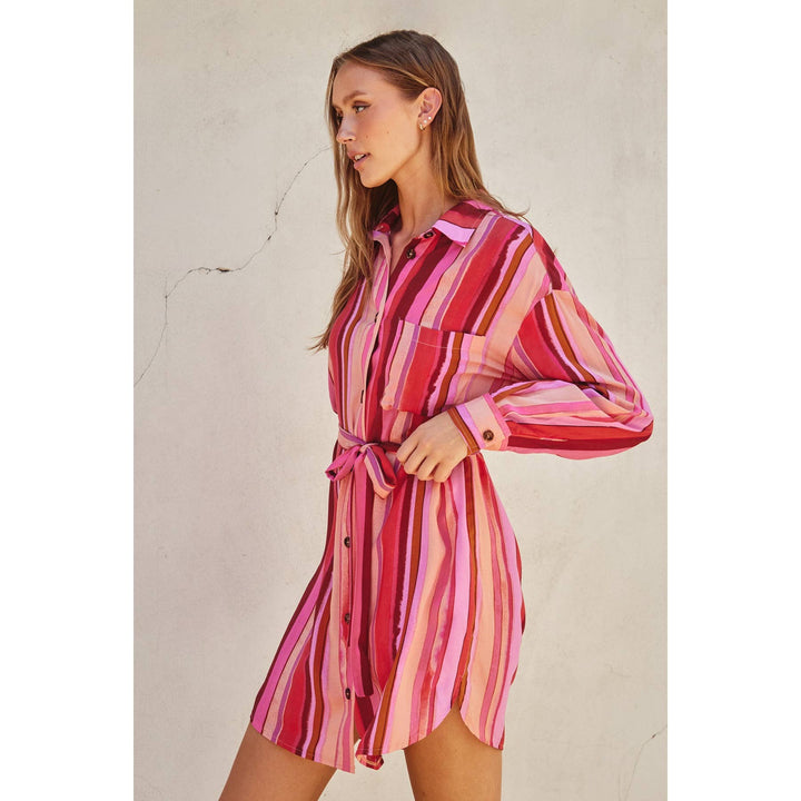 Eye Candy Relaxed Mini Shirt Dress