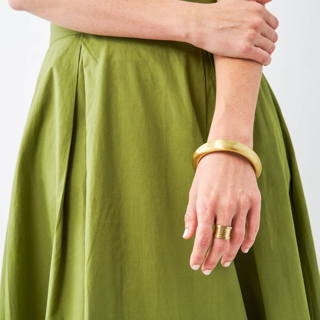 Jamie Wide Cigar Band Ring Brass