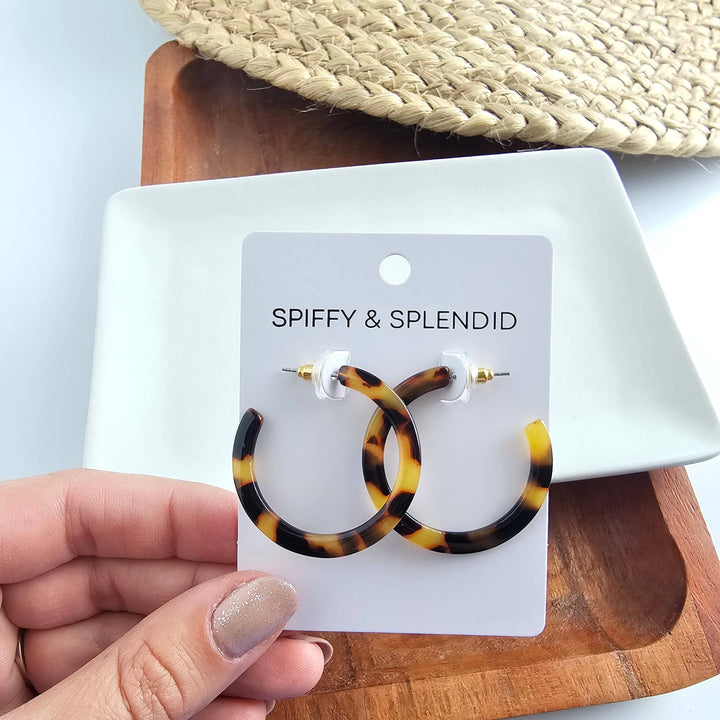 Camy Hoop Earrings - Tortoise