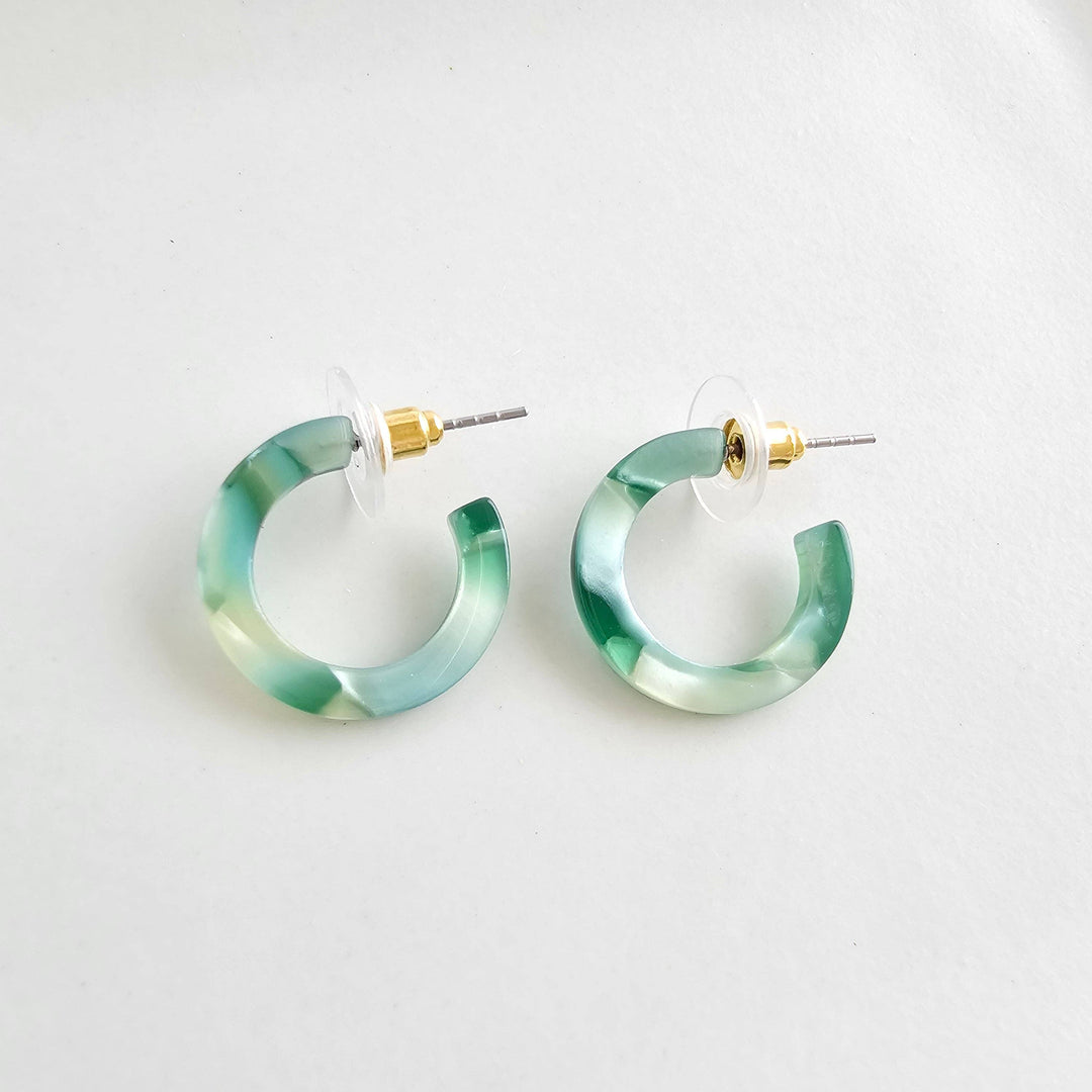 Micro Cam Mini Hoops - Palm Lustre // Resort Summer Earrings