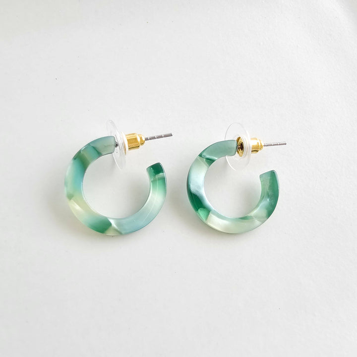 Micro Cam Mini Hoops - Palm Lustre // Resort Summer Earrings