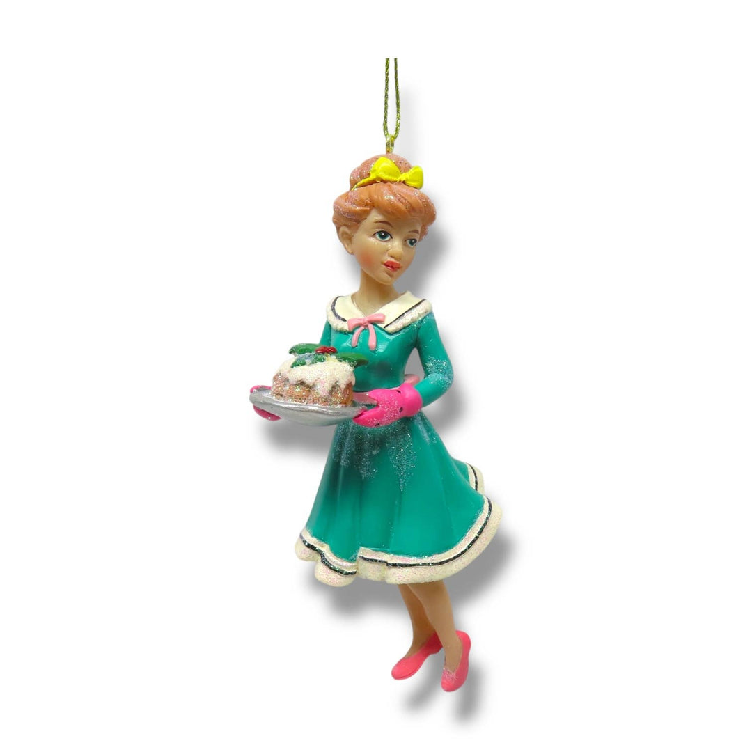 5in Retro Girl w/Food Orn