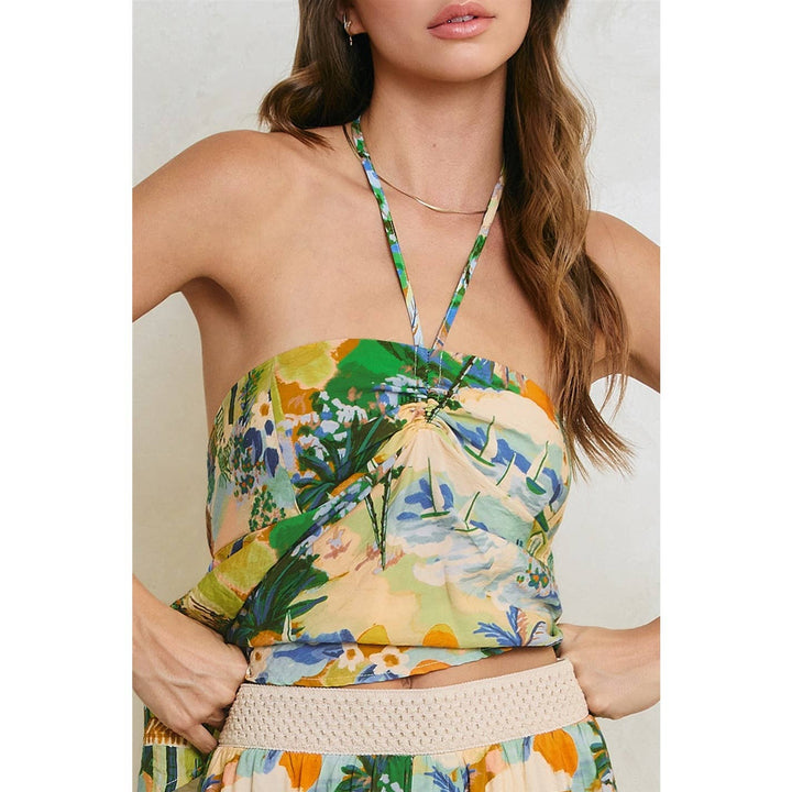 Conversational Halter Flared Top (1)