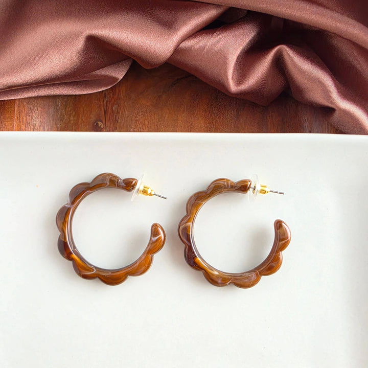 Scarlett Hoop Earrings - Cocoa Brown