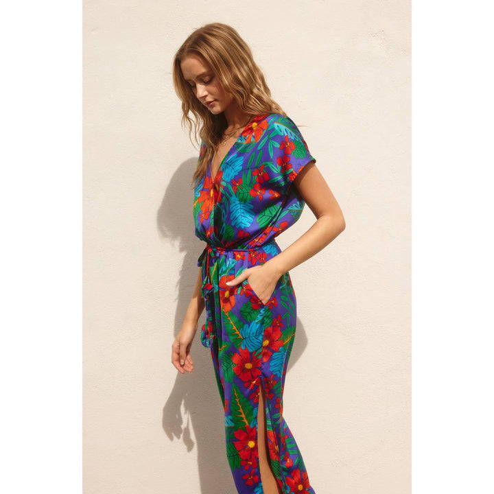 Summer Night Dolman Sleeve Tie Ankle Jumpsuit