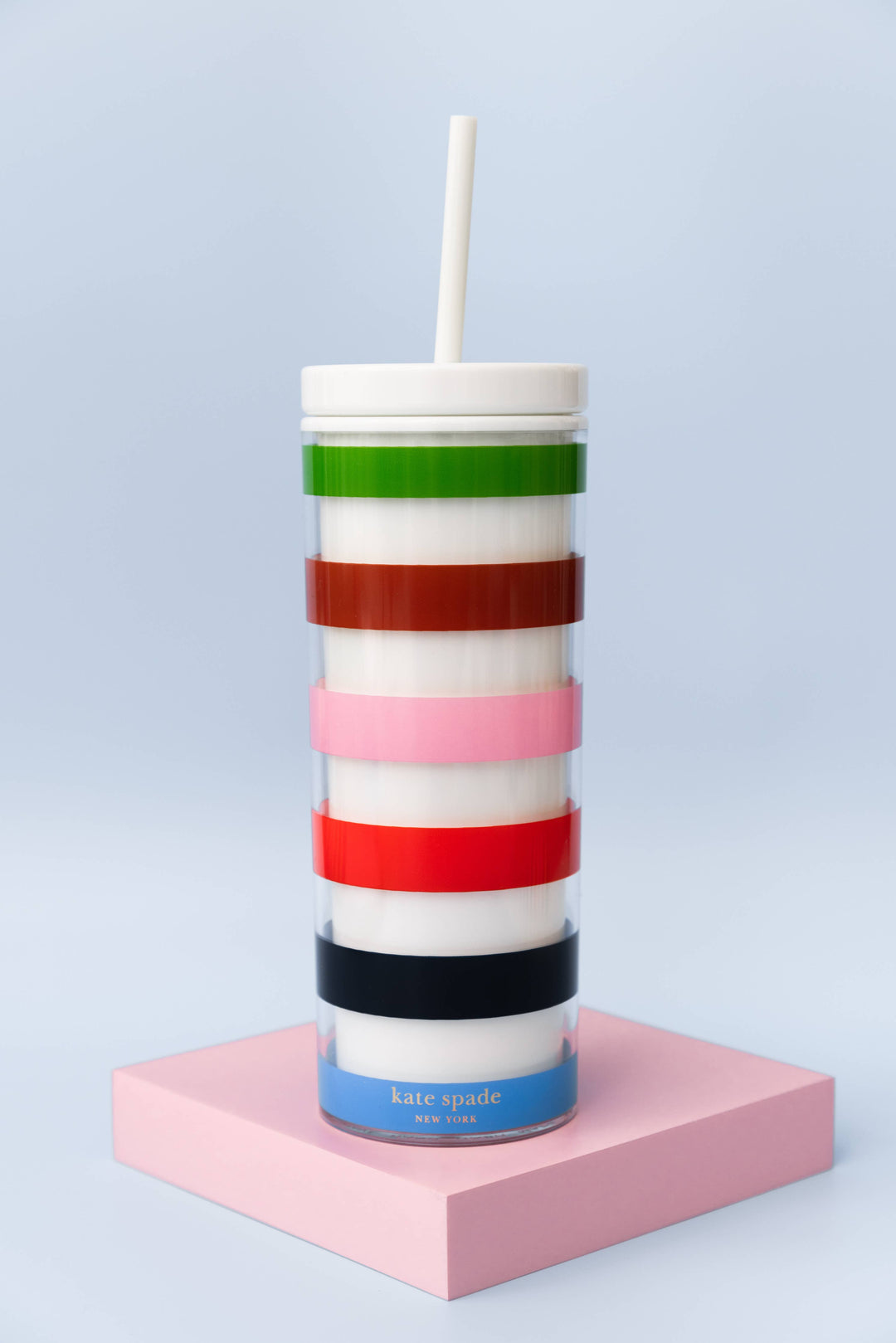 Kate Spade Acrylic Tumbler with Straw, Adventure Stripe