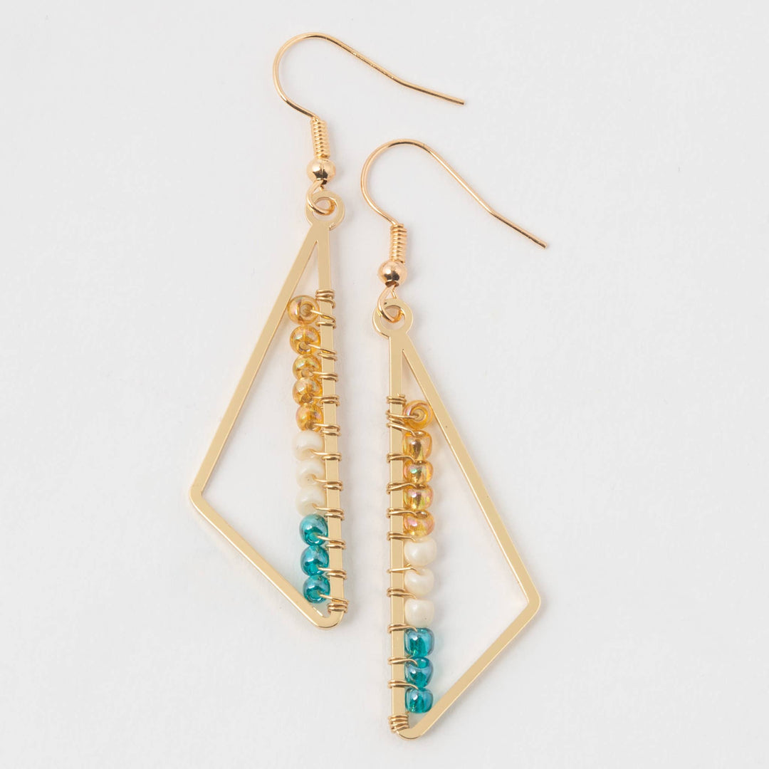 Aurelia Triangle Seed Bead Dangle Earrings
