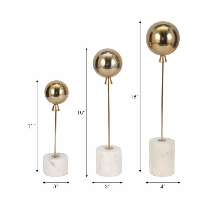 Metal Balloon Sculptures Set of 3