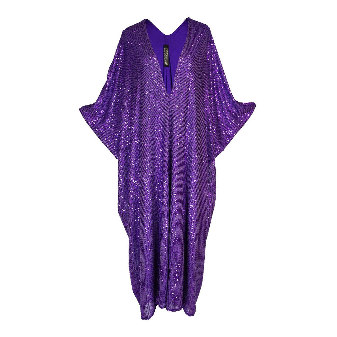 Galactic Grape Sequin Caftan