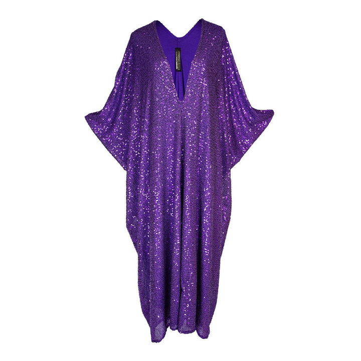 Galactic Grape Sequin Caftan