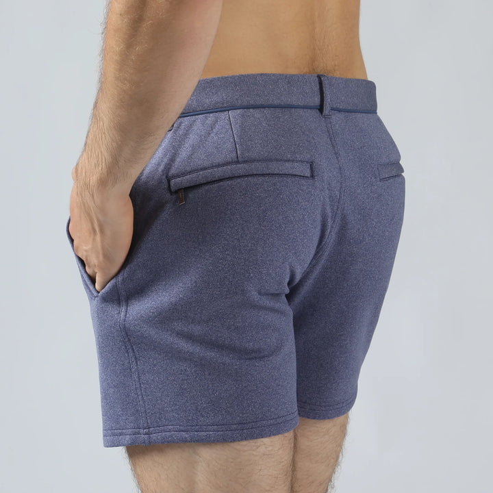 Holler 5" Solid Stretch Shorts Heather Blue