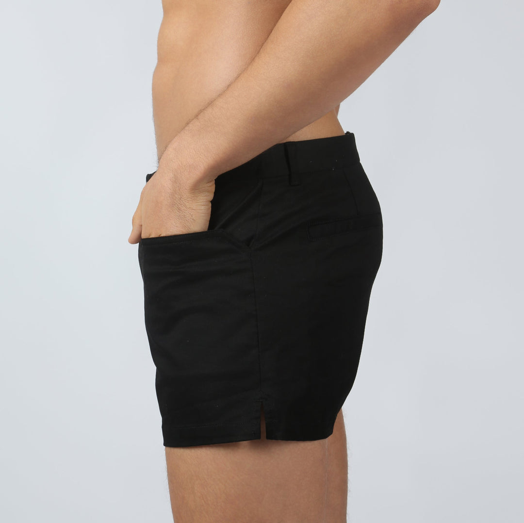 NEW- Black Solid Summit Short - Parke & Ronen