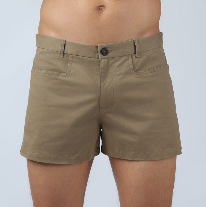 NEW- Khaki Solid Summit Short - Parke & Ronen