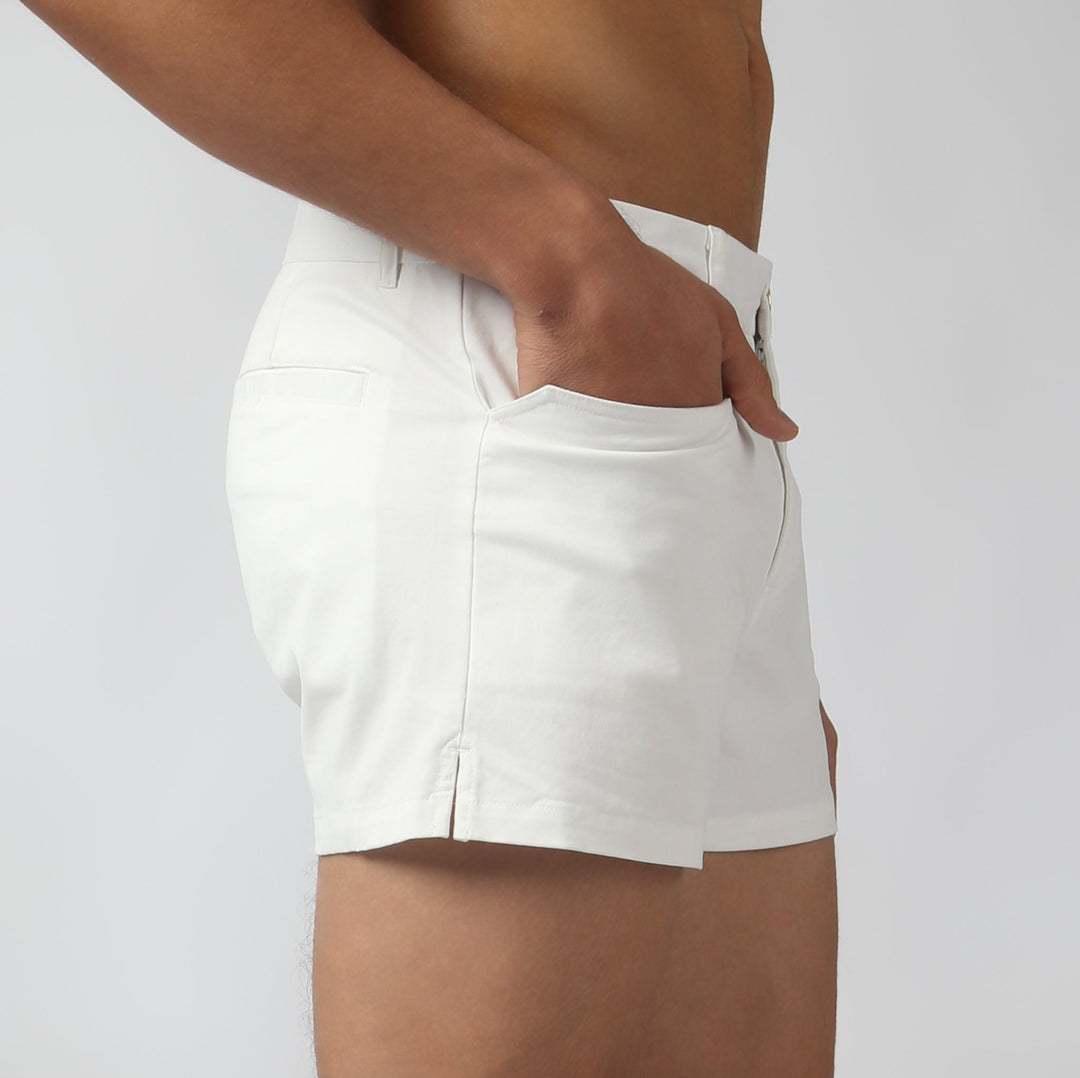 NEW- White Solid Summit Short - Parke & Ronen