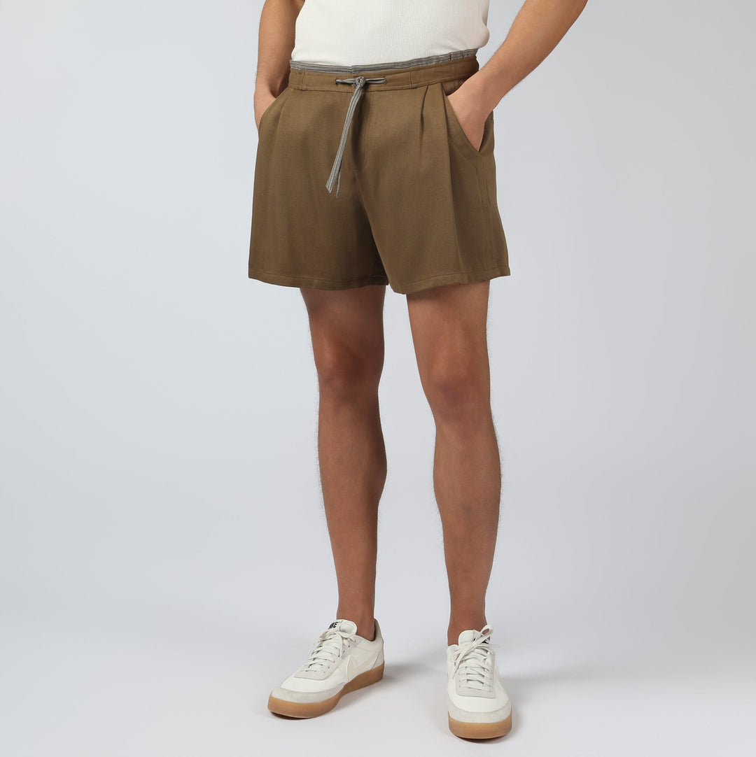 NEW- Dark Taupe Savoy Solid Short - Parke & Ronen