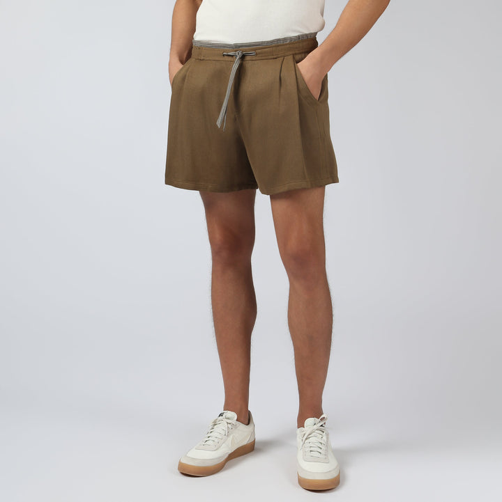 NEW- Dark Taupe Savoy Solid Short - Parke & Ronen