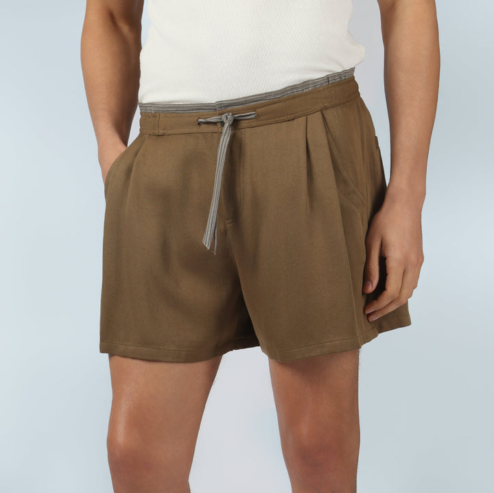 NEW- Dark Taupe Savoy Solid Short - Parke & Ronen