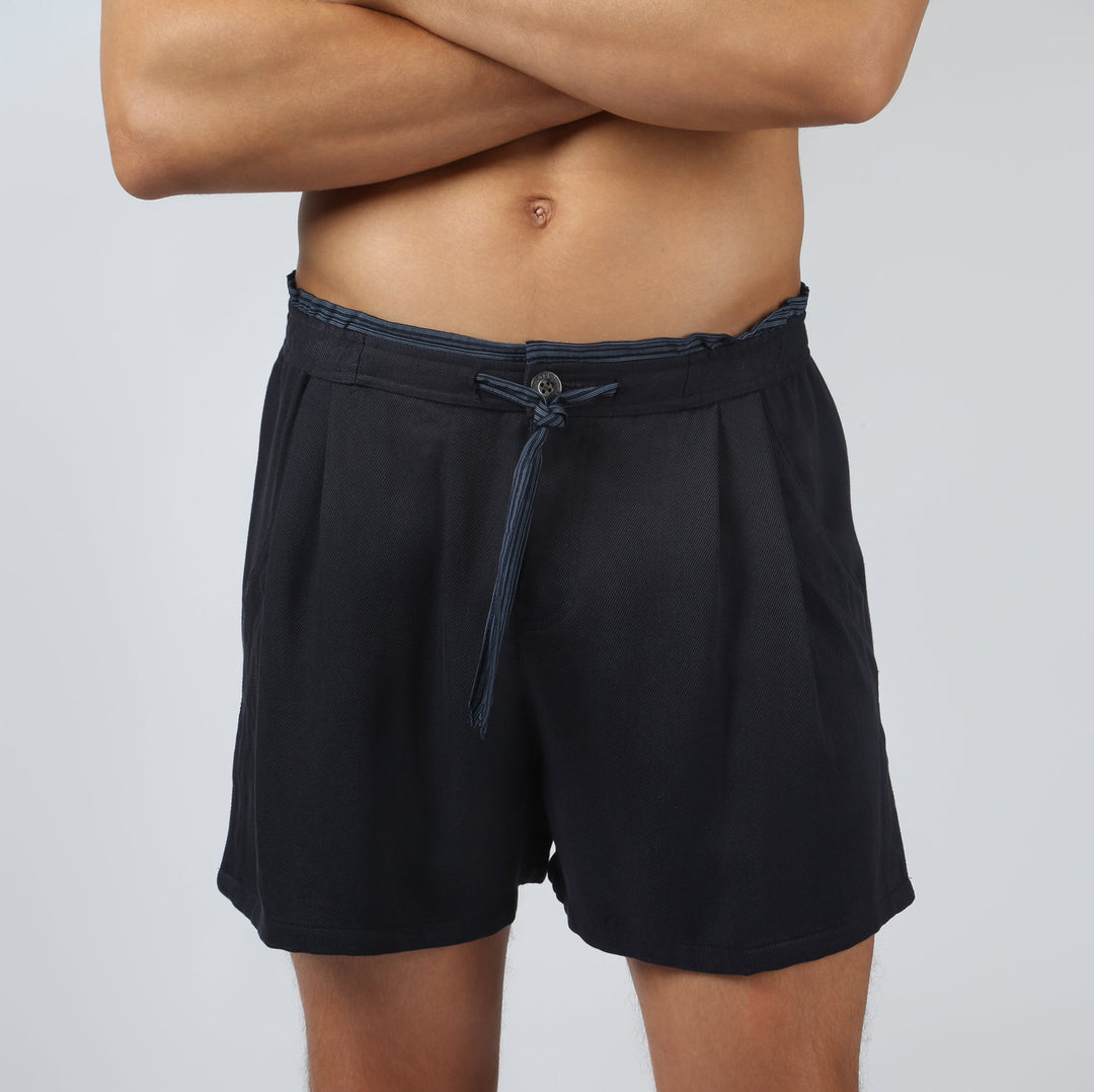 NEW- Navy Savoy Solid Short - Parke & Ronen