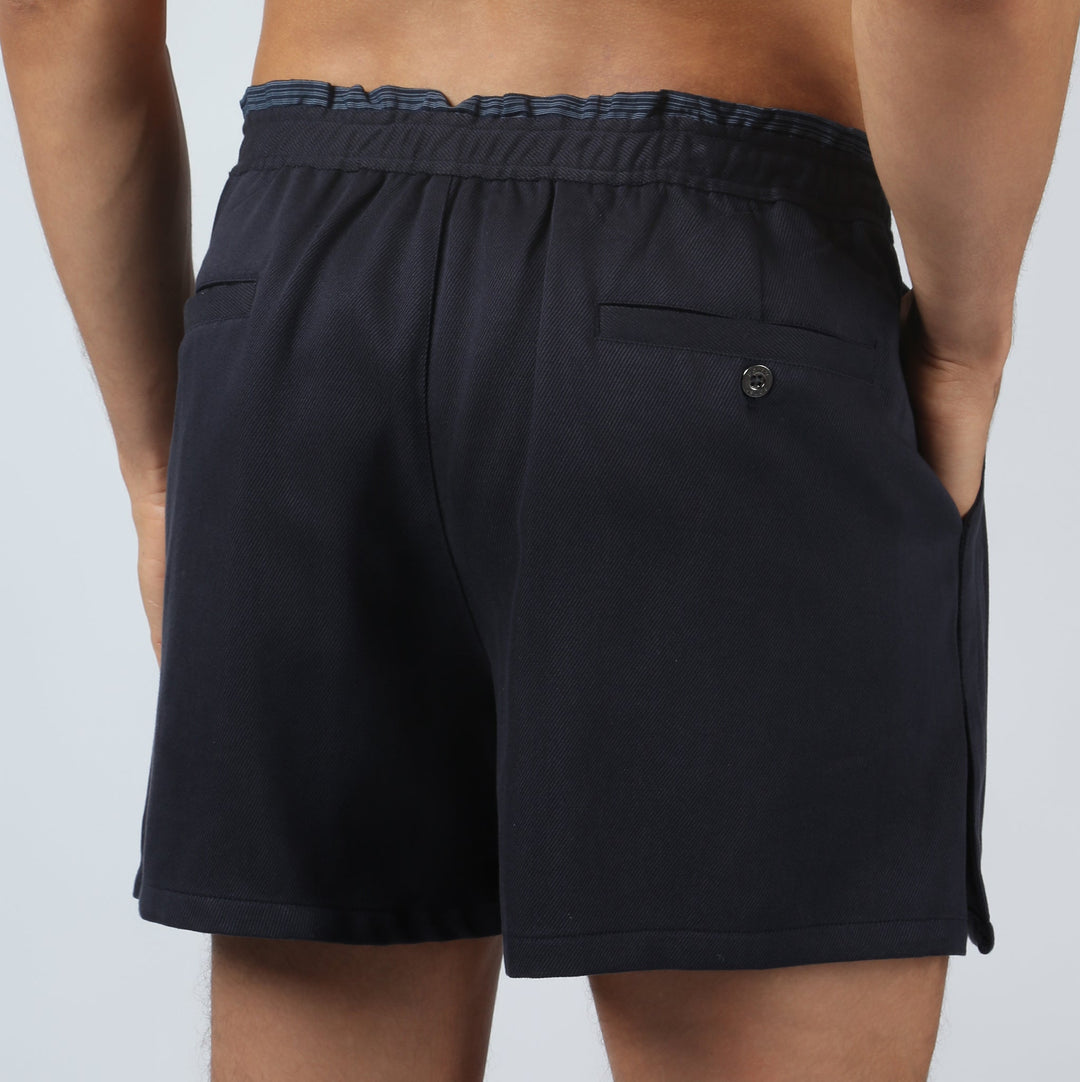 NEW- Navy Savoy Solid Short - Parke & Ronen