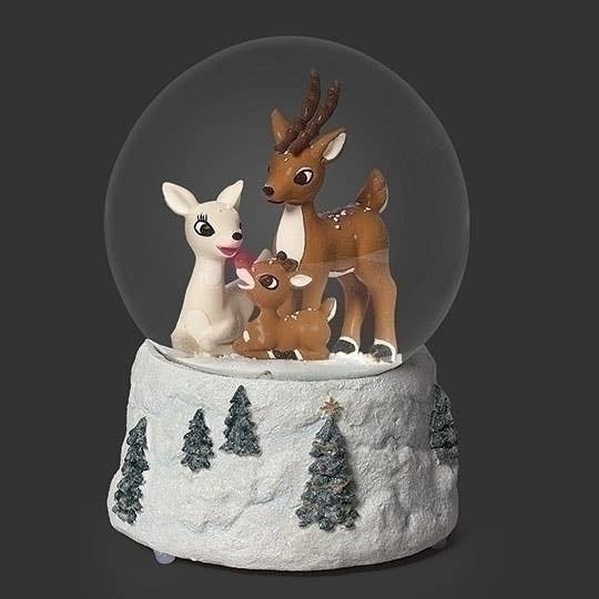 Rudolph & Family Lighted Musical Dome; Lighted Nose