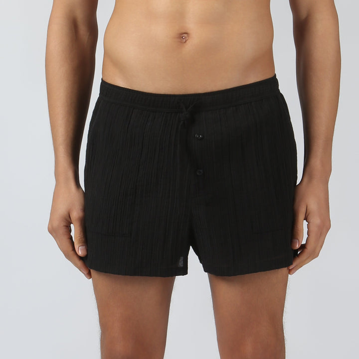 NEW- Obsidian Pebble Stripe PJ Short - Parke & Ronen