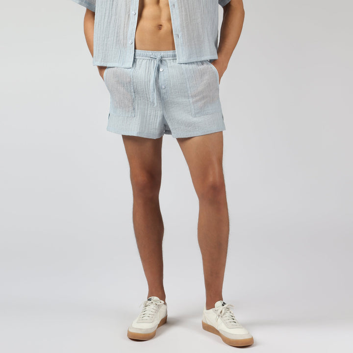 NEW- Sky Pebble Stripe PJ Short - Parke & Ronen