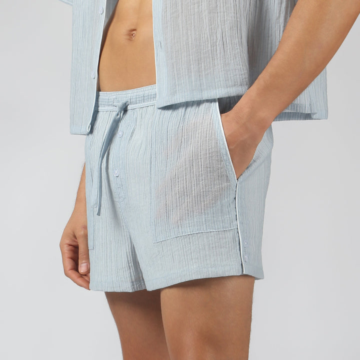 NEW- Sky Pebble Stripe PJ Short - Parke & Ronen