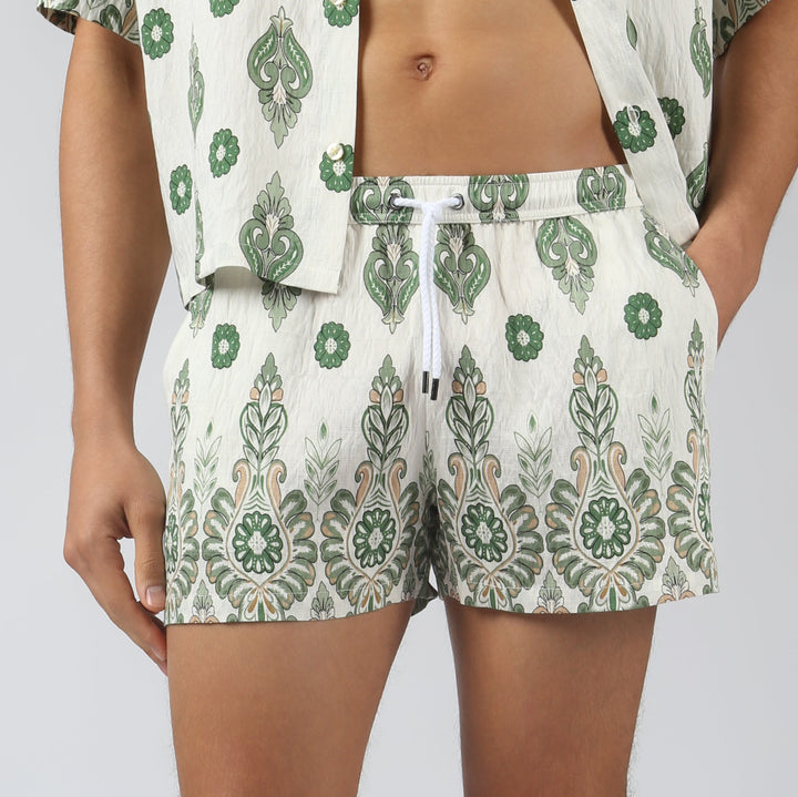 NEW- Emerald Medallion Printed Lounge Short - Parke & Ronen