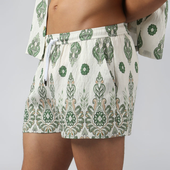 NEW- Emerald Medallion Printed Lounge Short - Parke & Ronen
