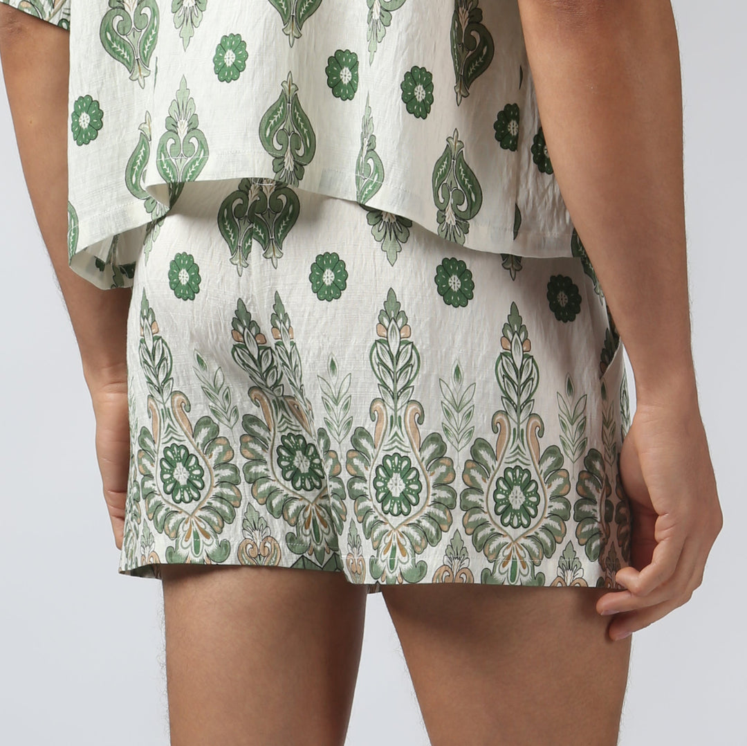 NEW- Emerald Medallion Printed Lounge Short - Parke & Ronen