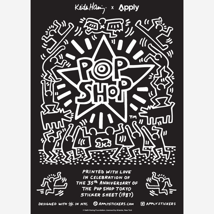 Pop Shop Tokyo Keith Haring Kiss-Cut Stickers, 15-Pack