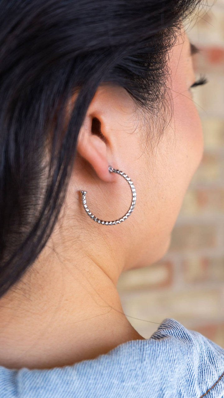 Luxe Harlow Hoop Earrings - Silver