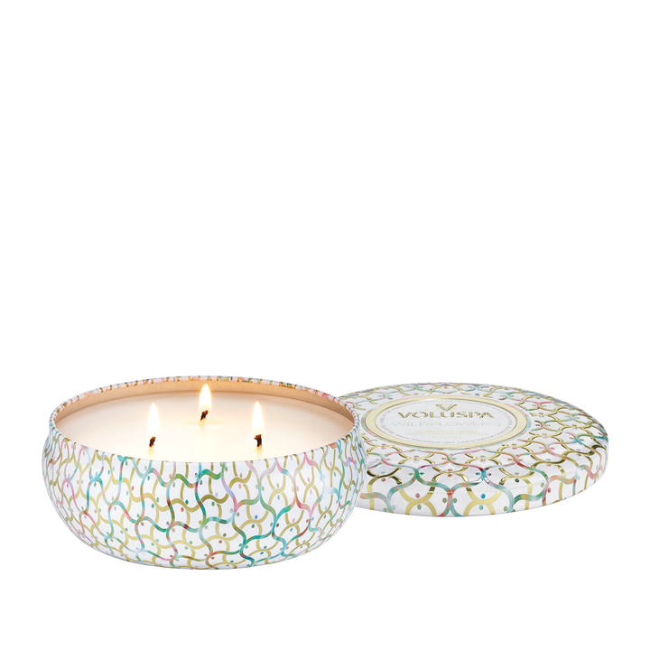 Wildflowers 3 Wick Tin Candle