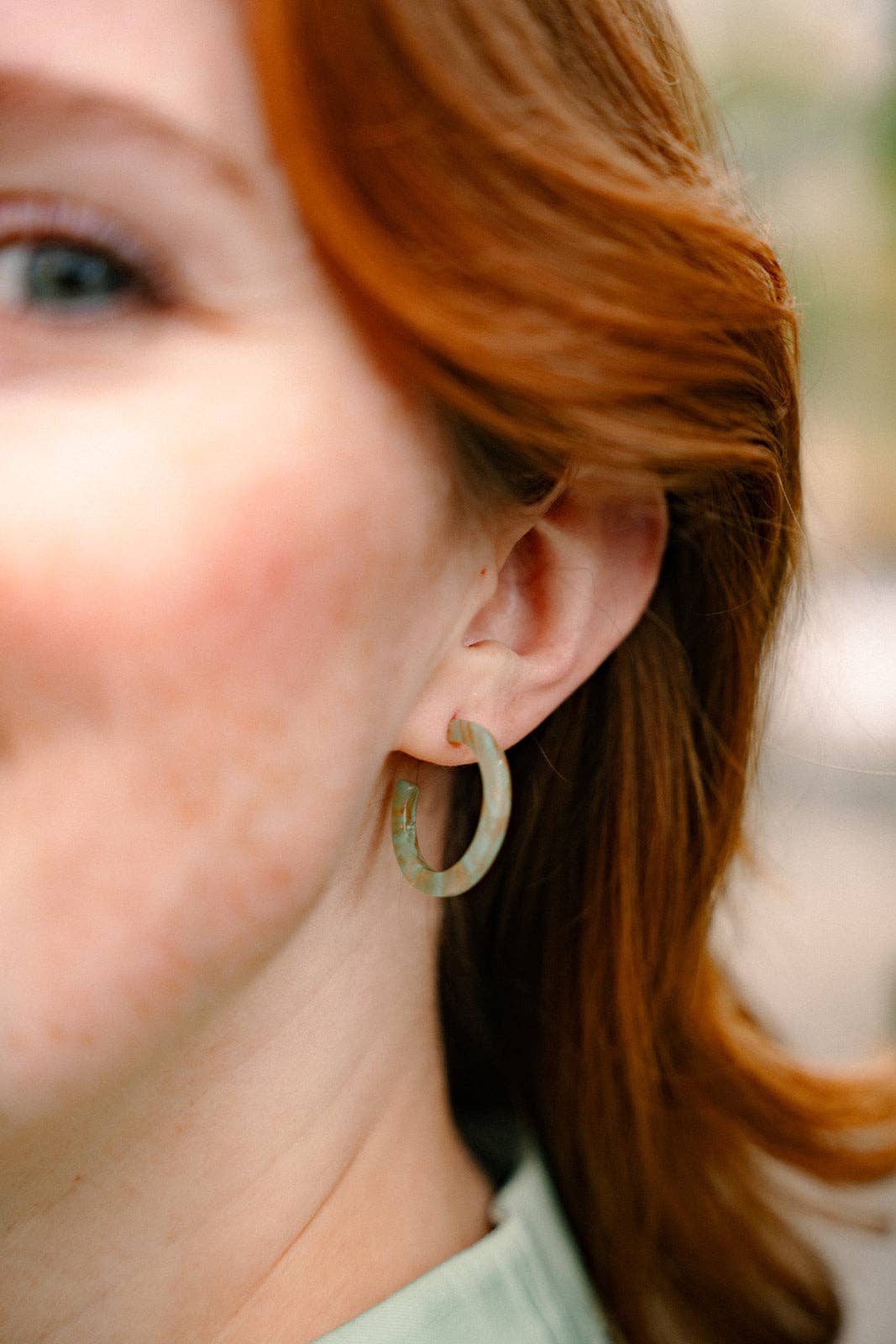 Cam Mini Hoop Earrings - Champagne Mint Earrings