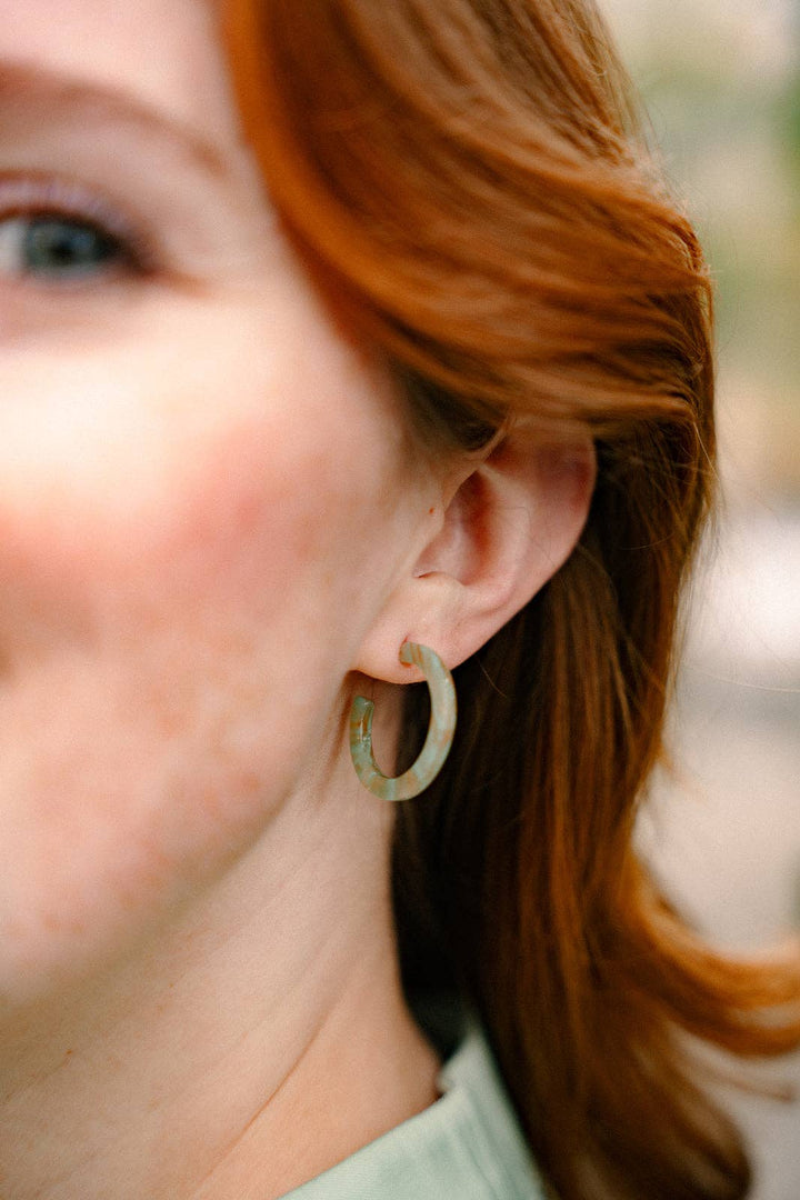 Cam Mini Hoop Earrings - Champagne Mint Earrings