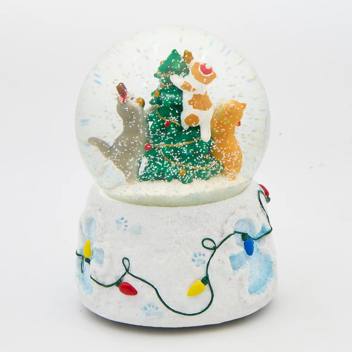 Musical Glitterdome Cats with Tree