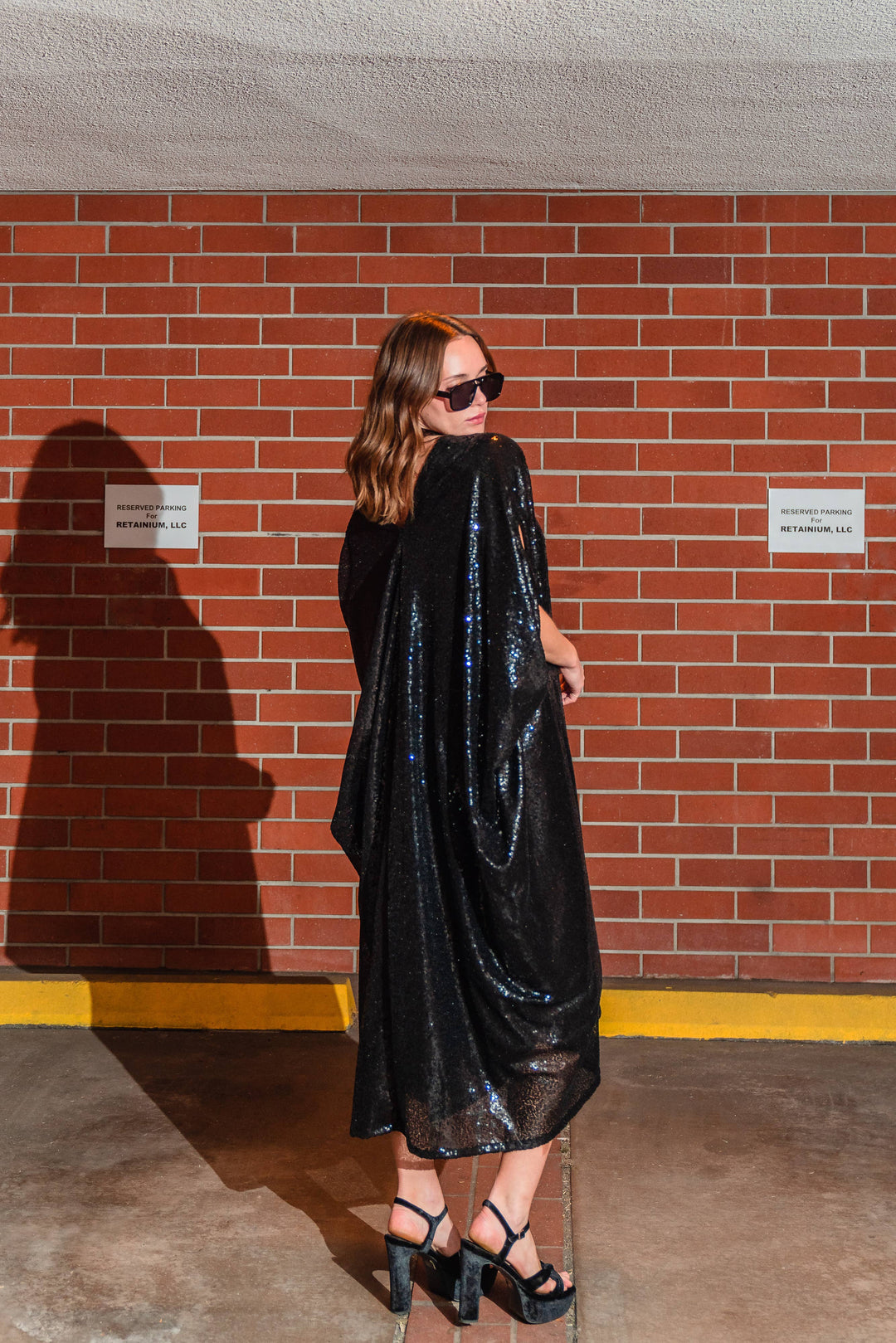 Black Sequin Caftan